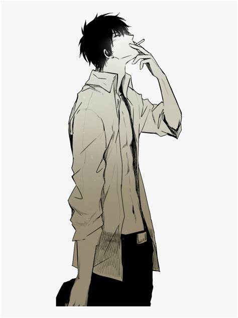 anime guy smoking|sketch of anime guy smoking.